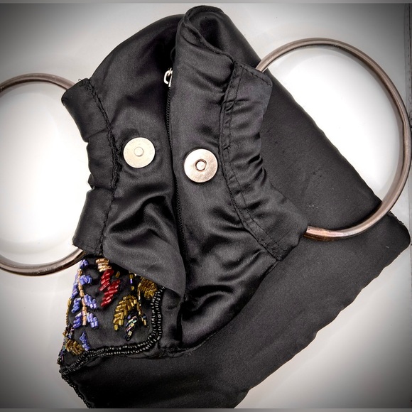 Beautiful Purse/Bag-Handmade/India w/Sequins& Round Hoops-Unique-Good Condition - Picture 3 of 8